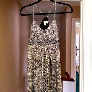 Loft maxi black and white dress